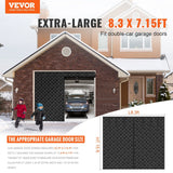 VEVOR Garage Door Screen for Winter, 8x7FT, Garage Door Insulation Kit, Magnetic Thermal Insulated Door Curtain with 300D Oxford Fabric Heavy Duty Weighted Bottom, Easy Assembly for Garage Door