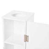 Toilet Paper Storage Cabinet 26" Narrow Bathroom Organizer Floor Standing White