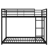 Full over Full Metal Bunk Bed;  Low Bunk Bed with Ladder