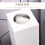 Toilet Paper Storage Cabinet 26" Narrow Bathroom Organizer Floor Standing White