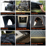 Explorer Plus Rooftop Tent Hardshell with Side Awning, Air Conditioner Outlet with Bracket, Luggage Racks&Replaceable Netting Rain Curtain, Truck Bed Tent for Camping, Pop Up SUV Roof Top Tent