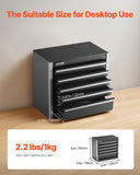 VEVOR Metal Tool Box, 8.6-inch, Portable Metal Tool Box with 5 Drawers, Small Tool Chest with EVA Liners and PP Feet Pads, Heavy-Duty Steel With Ball Bearing Opening and Powder Coated Finish, Black