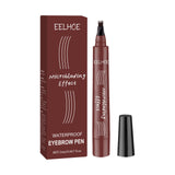 EELHOE Four Fork Wild Water Eyebrow Pencil, Embellished Eyebrows Waterproof And Sweatproof Filling Eyebrows Naturally Plump And Multi-Colored