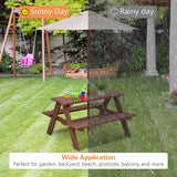 Outdoor Family Picnic Table for Kids with Removable Umbrella - Durable and Stylish Seating