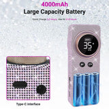 Portable Electric Nail Drill 35000RPM Nails Milling Cutter Wireless Pedicure Grinder Rechargeable Nail Drilling Machine (Silver)