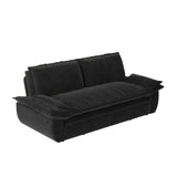 73.2" Queen Pull Out Sofa Bed,3-in-1 Convertible Sleeper Sofa,Multi-Functional Velvet Loveseat Bed,Black(Old Sku:W1885S00050/W1885S00195)