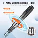 VEVOR Professional Microneedling Pen, Electric Derma Pen with 5PCS * 16Pin Disposable Cartridges, 6 Variable Speed Skin Care Beauty Device with LCD Display and 0-2.5mm Adjustable Needle Length