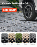 VEVOR Gravel Grid, 2 Inch Depth, 26.87 x 3.94 FT / 8200 x 1200 mm, 1880 LBS Per Sq ft Grass Ground Retainer, Permeable Geo Grids Driveway Stabilization, for Garden, Patio, Walkway, RV Parking Slopes