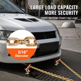 VEVOR G80 V Bridle Chain, 5/16" x 3' Towing Chain Bridle with R Hooks, T Hooks, J Hooks and Grab Hooks, Transport Tow Chain Bridle with 10800 lbs Safe Working Load for Flatbed Truck Wrecker Recovery