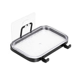 Soap Dish Soap Bar Holder Square Soap Rack Wall Mounted S Bar Shower Bathroom Self with 2 Hooks