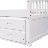 Twin Size Platform Storage Bed Solid Wood Bed with 6 Drawers