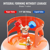VEVOR Refrigerant Recovery Tank, 50 LBS Capacity, 400 psi Portable Cylinder Tank with Y-Valve for Liquid/Vapor, High-sealing Recovery Can for R22/R134A/R410A, Orange+Gray