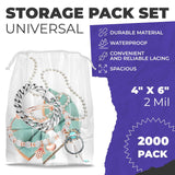 Clear Drawstring Bag, 4 x 6 Inches. Pack of 2000 Clear Plastic Drawstring Bags. 2 Mil Drawstring Clear Plastic Bags. Waterproof Clear Plastic Bags Drawstring for Cosmetics, Toiletries