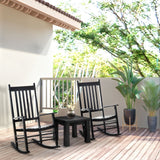 Wooden Outdoor Rocking Chair with Armrests, High Back for Garden, Patio, Balcony, Porch, Black