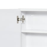 Mirrored Medicine Cabinet 24x22 Steel Frame Wall-Mounted Double Doors White