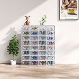 White, Small Size, 32PCS, 33*23*14cm, Shoe Box, Plastic Mesh, Freely Combinable
