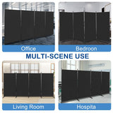 6FT 4-Fold 160g Polyester Fabric Plastic Foot Carbon Steel Frame Foldable Screen Black