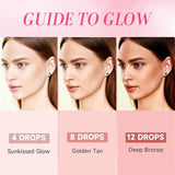 Drinkable Sunless Tanning Drops | Natural Glow Without Sun | Oral Tanning Liquid (1 Bottle)