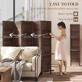 Functional 67" Tall Wood Room Divider & Storage Solution - 5 Panel Privacy Screen with Shelving - Perfect for Bedrooms