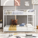 Full over Full Metal Bunk Bed;  Low Bunk Bed with Ladder