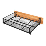 Full Over Twin & Twin Bunk Bed, Metal Triple Bunk Bed with Drawers and Guardrails