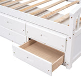 Twin Size Platform Storage Bed Solid Wood Bed with 6 Drawers