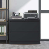 2 Drawer Lateral File Cabinet with Lock – Heavy-Duty Metal Filing Cabinet for Home Office, Space-Saving Wide Storage for Letter/Legal/A4/F4, Silent Full-Extension Slides, Easy-Assembly