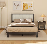 Full Bed Frame with Headboard Full Size Platform Bed Frame with Wooden Slats No Box Spring Needed Easy Assembly Walnut