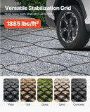 VEVOR Gravel Grid, 2 Inch Depth, 32.81 x 9.84 FT / 10000 x 3000 mm, 1880 LBS Per Sq ft Grass Ground Retainer, Permeable Geo Grids Driveway Stabilization, for Garden, Patio, Walkway, RV Parking Slopes