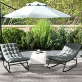 2 Pieces Outdoor Patio Rocking Chairs, Rocking Porch Chairs with Mesh Deep Seats for Indoor, Porch, Balcony, Dark Gray