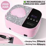 LimeGirl Cordless Nail Dryer for Gel Polish, UV LED Nail Lamp with Fast Curing UV Light & 4 Timer Settings, Portable Rechargeable Gel Lamp Nail Art Tool for Manicure Pedicure at Home & Salon