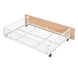 Full Over Twin & Twin Bunk Bed, Metal Triple Bunk Bed with Drawers and Guardrails