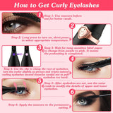 2 In 1 Clip Comb Heated Eyelash Curler Electric Mini Lash Curler Natural Eye Lash Makeup Tool with 3 Temp Settings 15Mins Shutdown