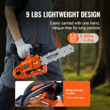 VEVOR Gas Chainsaw, 25.4CC 12" 1.2HP, Gasoline Powered Chain Saw, Handheld Cordless Petrol Chainsaws for Tree Wood Branch Cutting, Tree Trimming, Land Clearing, Farm Garden Ranch Forest Cutting Use