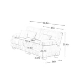 Cloud Couch 2 Seater Sofa for Living Room, Chenille 2 - Seat sofa with 2 Lumbar pillows and 2 throw pillows,Chenille White