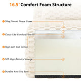 114" Modern L-Shaped Modular Sectional Sofa for Living Room,Flannelette Fabric,Oversized 3-Seater Couch,Deep Seat,Boneless sofa ,Movable Ottoman,Buckle connection,Anti-slip Design,No Assembly,Cream