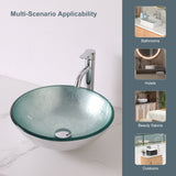 Above Counter Artistic Tempered Glass Bathroom Sink Transparent Counter Top Bathroom Single Bowl Vessel Basin
