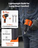 VEVOR Air Impact Wrench, 1/2" Drive Pneumatic Impact Wrench Up to 1100 ft-lbs Reverse Torque, 7500RPM 4-Speed Adjustable & Lightweight Pneumatic Gun for Auto Repairs and Maintenance