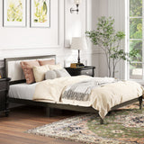 Queen Size Bed Frame with Headboard Queen Platform Bed Frame with Wooden Slats No Box Spring Needed Easy Assembly Walnut