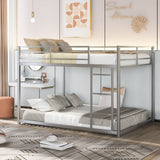 Full over Full Metal Bunk Bed;  Low Bunk Bed with Ladder