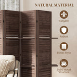 Functional 67" Tall Wood Room Divider & Storage Solution - 5 Panel Privacy Screen with Shelving - Perfect for Bedrooms