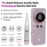 Portable Electric Nail Drill 35000RPM Nails Milling Cutter Wireless Pedicure Grinder Rechargeable Nail Drilling Machine (Silver)
