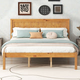 Platform Bed Frame with Headboard , Wood Slat Support , No Box Spring Needed ,Queen