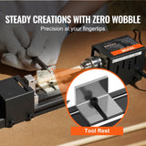 VEVOR Compact Lathe Machine, Dimensions 2.76 x 6.3 inches, 24VDC 96W, Includes Milling Machine Accessories, Features 7 Adjustable Speeds Ranging from 4220 to 8450 RPM, Ideal for DIY Woodworking and