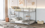 Full over Full Metal Bunk Bed;  Low Bunk Bed with Ladder