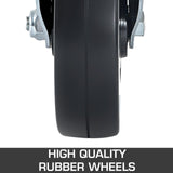 4 Pack 5" Heavy Duty Scaffolding Rubber Swivel Caster With Dual Locking 1" Solid Round Stem 280LBS Capacity Per Wheel