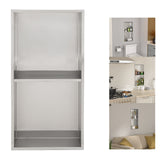 Brushed Stainless Steel Wall Shower  Niche , Double Recessed Shower Shelf for Bathroom