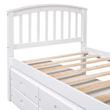 Twin Size Platform Storage Bed Solid Wood Bed with 6 Drawers