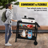 Stainless Steel BBQ Grill Cart with Wheels Portable Outdoor Grilling Tabletop Prep Station for Patio Garden Backyard Cooking and Serving