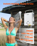 VEVOR Portable Propane Water Heater, 6L Tankless Outdoor Water Heater, 41000 BTU 1.58 GPM Instant Hot Water, with Accessory Set + Regulator for RV Camping Trips Cabins Barns